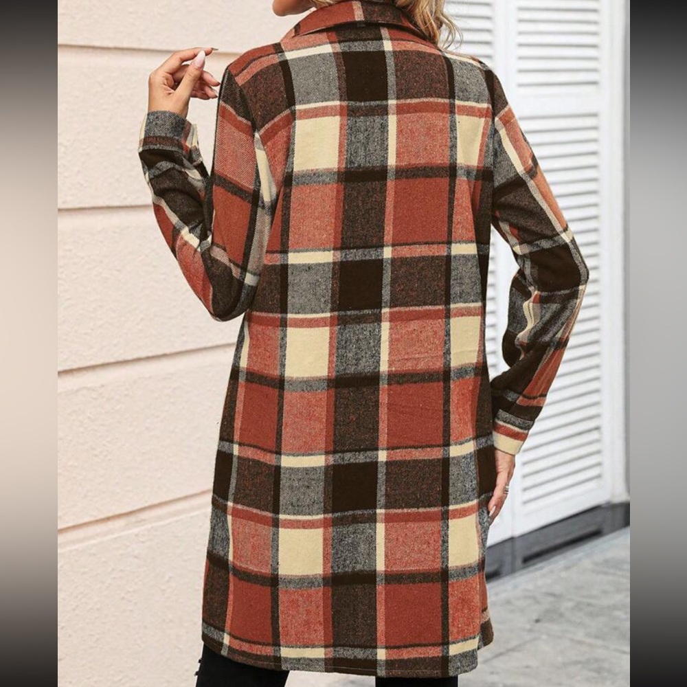 Boho plaid button down jacket - Picture 3 of 6